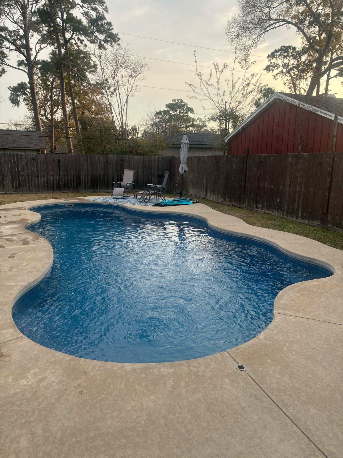 Backyard pool in Dickinson maintained by Admiral
