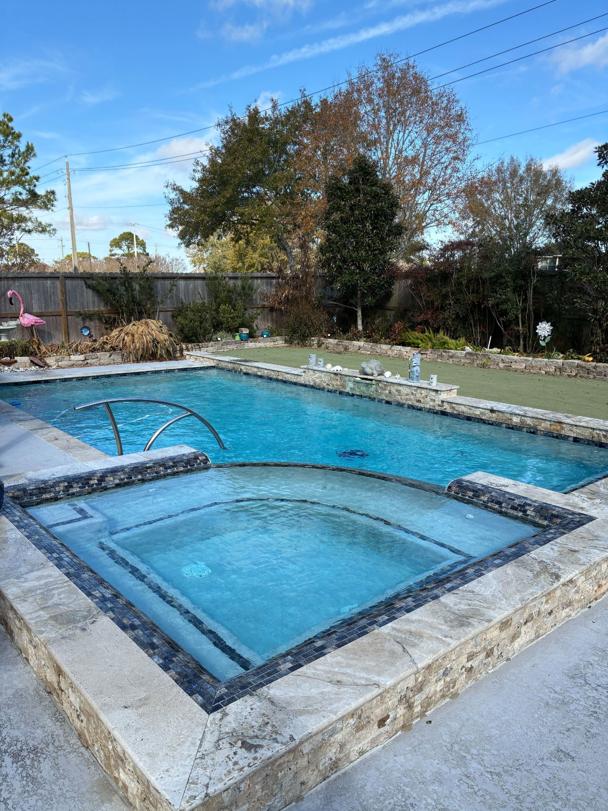 Sparkling pool in Friendswood, TX after Admiral weekly service