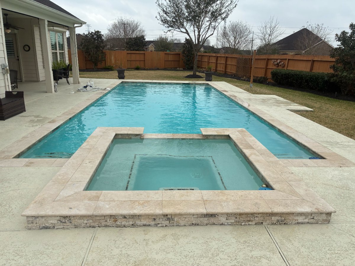 Crystal clear pool in League City maintained by Admiral