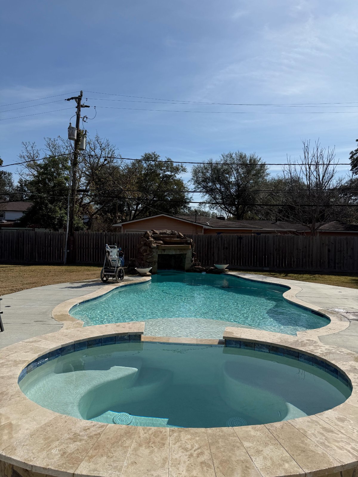 Beautiful pool in Seabrook, TX after cleaning